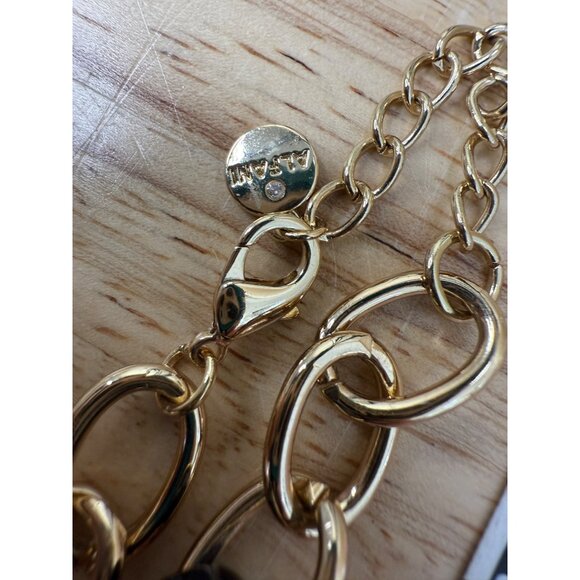 Chunky Gold-Tone & Black Chain Link Statement Necklace By Alfani Adjustable - Picture 8 of 10